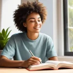 행동 변화 학습의 개인적 및 집단적 차원 - **Prompt 1: Cultivating a New Habit**
    "A young adult, dressed in comfortable, modest casual wear...