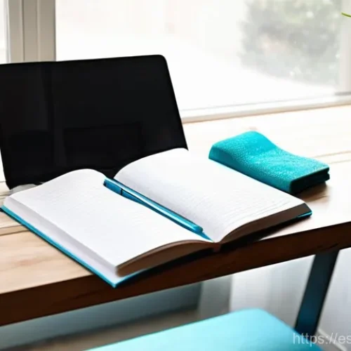 행동 변화의 지속적인 지원 시스템 - **Prompt: "The Intentional Space for Growth"**
    A bright, clean, and organized home office or stu...